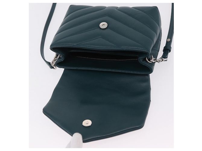 Autre Marque Saint Laurent Lulu Shoulder Bag Leather Green Silver 467072 - vista 17