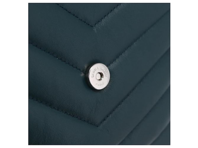 Autre Marque Saint Laurent Lulu Shoulder Bag Leather Green Silver 467072 - vista 19