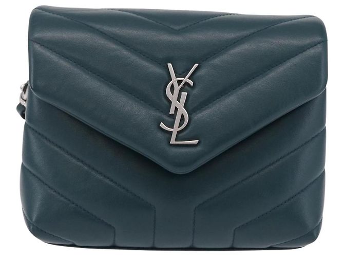 Autre Marque Saint Laurent Lulu Shoulder Bag Leather Green Silver 467072 - vista 2