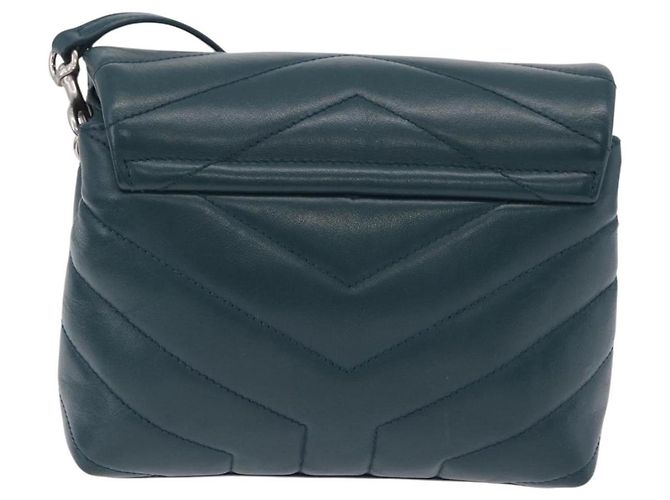 Autre Marque Saint Laurent Lulu Shoulder Bag Leather Green Silver 467072 - vista 3