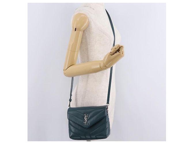 Autre Marque Saint Laurent Lulu Shoulder Bag Leather Green Silver 467072 - vista 30