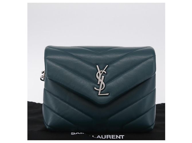 Autre Marque Saint Laurent Lulu Shoulder Bag Leather Green Silver 467072 - vista 31