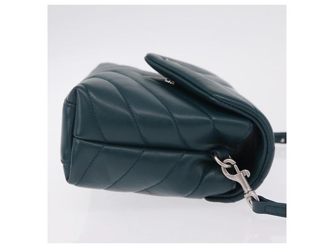 Autre Marque Saint Laurent Lulu Shoulder Bag Leather Green Silver 467072 - vista 4