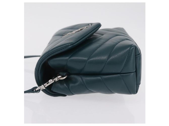 Autre Marque Saint Laurent Lulu Shoulder Bag Leather Green Silver 467072 - vista 5