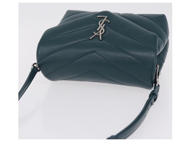 Autre Marque Saint Laurent Lulu Shoulder Bag Leather Green Silver 467072 - vista 6
