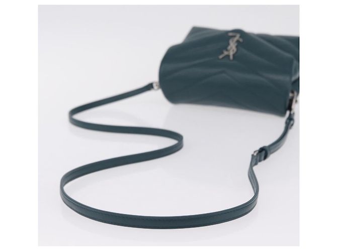 Autre Marque Saint Laurent Lulu Shoulder Bag Leather Green Silver 467072 - vista 7