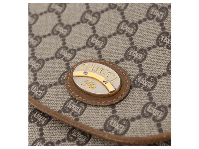 GUCCI GG Plus Supreme Shoulder Bag PVC Beige Gold - vista 17