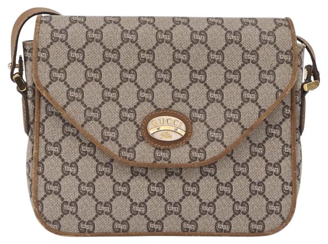 GUCCI GG Plus Supreme Shoulder Bag PVC Beige Gold - vista 2