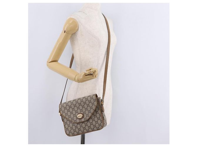 GUCCI GG Plus Supreme Shoulder Bag PVC Beige Gold - vista 26