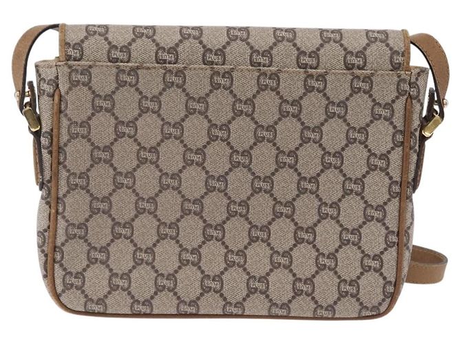 GUCCI GG Plus Supreme Shoulder Bag PVC Beige Gold - vista 3