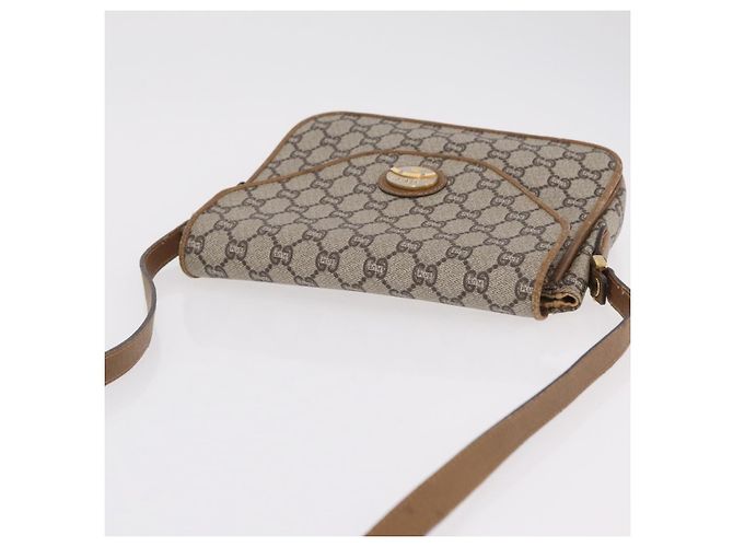 GUCCI GG Plus Supreme Shoulder Bag PVC Beige Gold - vista 7