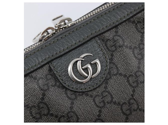 GUCCI GG Supreme Shoulder Bag PVC Gray Silver 699439 - vista 16