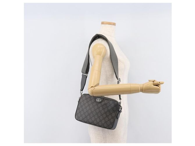 GUCCI GG Supreme Shoulder Bag PVC Gray Silver 699439 - vista 25