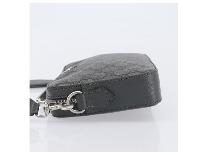 GUCCI GG Supreme Shoulder Bag PVC Gray Silver 699439 - vista 5