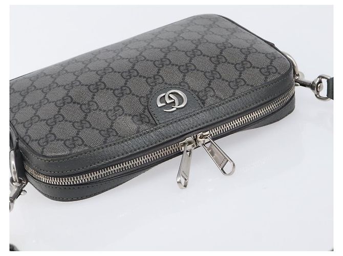GUCCI GG Supreme Shoulder Bag PVC Gray Silver 699439 - vista 6