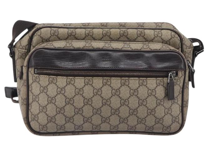 GUCCI GG Supreme Shoulder Bag PVC Beige Silver 114531 - vista 2