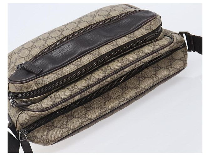 GUCCI GG Supreme Shoulder Bag PVC Beige Silver 114531 - vista 6