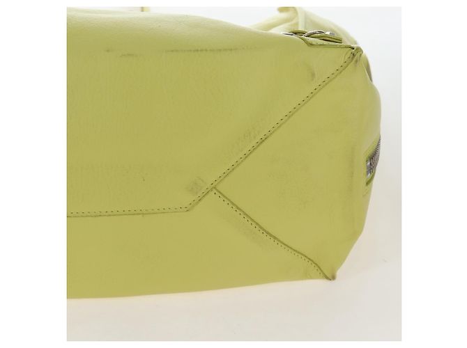 Balenciaga The Paper Hand Bag Leather Light Yellow Silver 236701 - vista 10