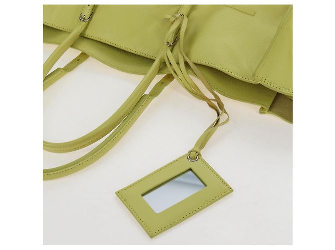 Balenciaga The Paper Hand Bag Leather Light Yellow Silver 236701 - vista 16