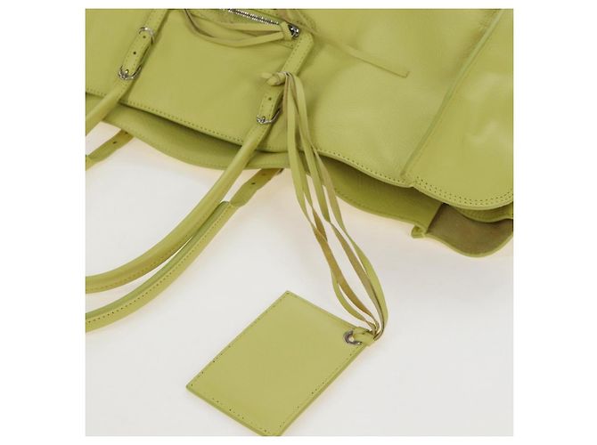 Balenciaga The Paper Hand Bag Leather Light Yellow Silver 236701 - vista 18