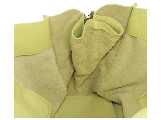 Balenciaga The Paper Hand Bag Leather Light Yellow Silver 236701 - vista 21