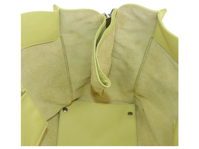 Balenciaga The Paper Hand Bag Leather Light Yellow Silver 236701 - vista 22