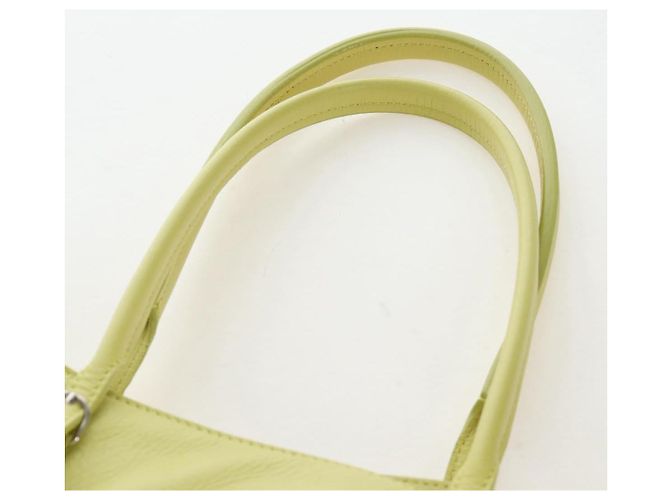 Balenciaga The Paper Hand Bag Leather Light Yellow Silver 236701 - vista 8
