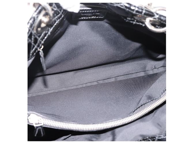 Christian Dior Lady Dior Canage Tote Bag Patent Black Silver - vista 16