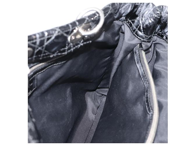 Christian Dior Lady Dior Canage Tote Bag Patent Black Silver - vista 17