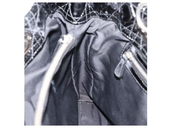 Christian Dior Lady Dior Canage Tote Bag Patent Black Silver - vista 18