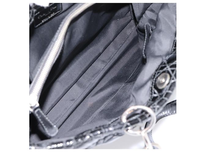 Christian Dior Lady Dior Canage Tote Bag Patent Black Silver - vista 24
