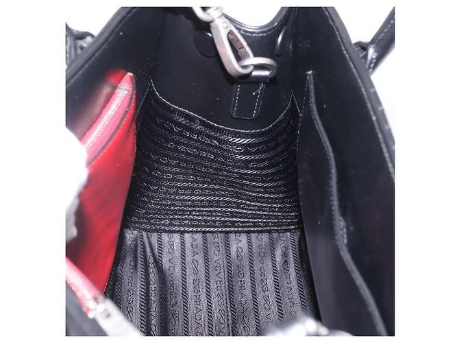 PRADA Hand Bag Leather 2way Black Silver - vista 22