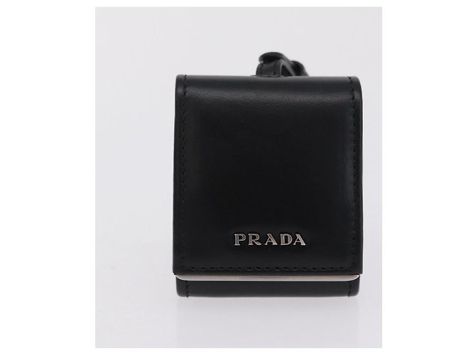 PRADA Hand Bag Leather 2way Black Silver - vista 28