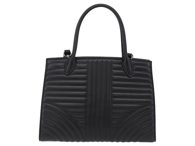 PRADA Hand Bag Leather 2way Black Silver - vista 3
