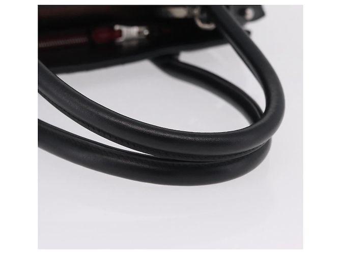 PRADA Hand Bag Leather 2way Black Silver - vista 7