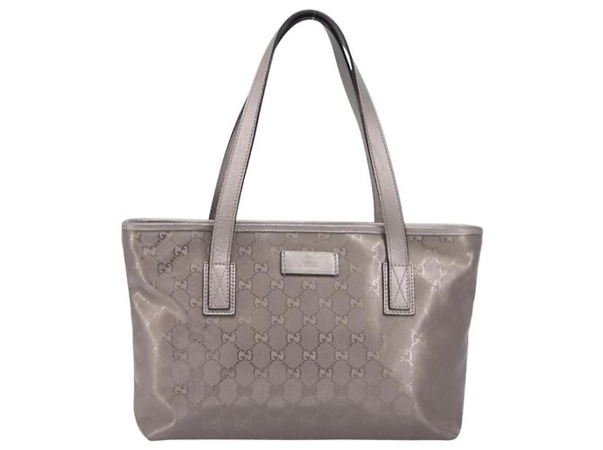 GUCCI GG Implementation Tote Bag PVC Leather Silver 211138 - vista 2