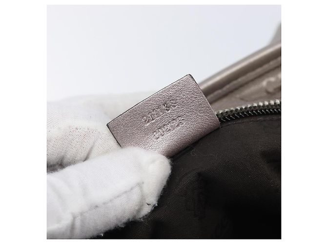 GUCCI GG Implementation Tote Bag PVC Leather Silver 211138 - vista 22