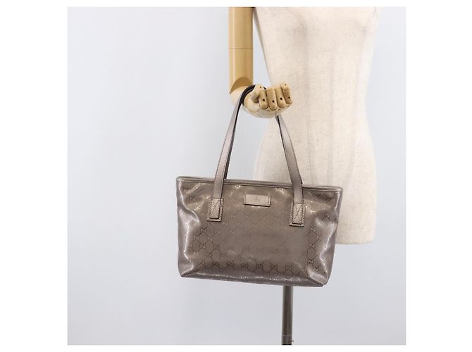 GUCCI GG Implementation Tote Bag PVC Leather Silver 211138 - vista 23