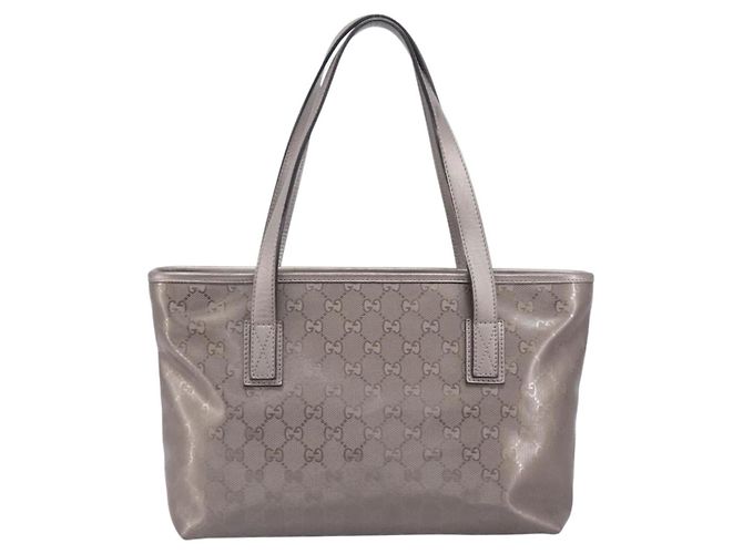 GUCCI GG Implementation Tote Bag PVC Leather Silver 211138 - vista 3