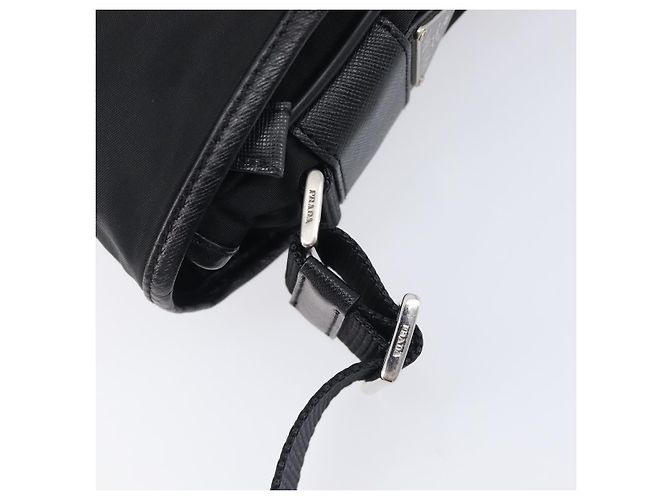 PRADA Shoulder Bag Nylon Black Silver - vista 10