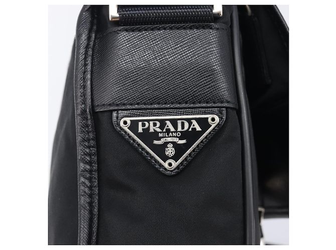 PRADA Shoulder Bag Nylon Black Silver - vista 19