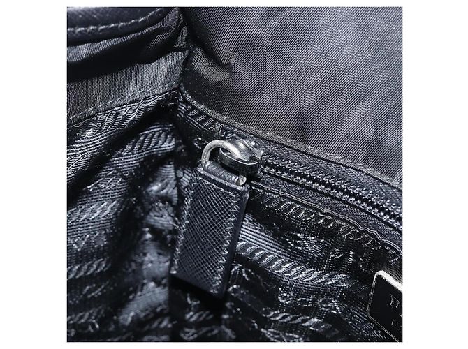 PRADA Shoulder Bag Nylon Black Silver - vista 25