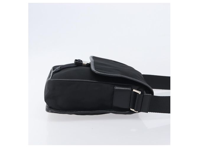 PRADA Shoulder Bag Nylon Black Silver - vista 3