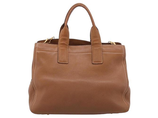 Miu Miu Hand Bag Leather 2way Brown Gold - vista 2