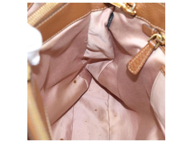 Miu Miu Hand Bag Leather 2way Brown Gold - vista 22