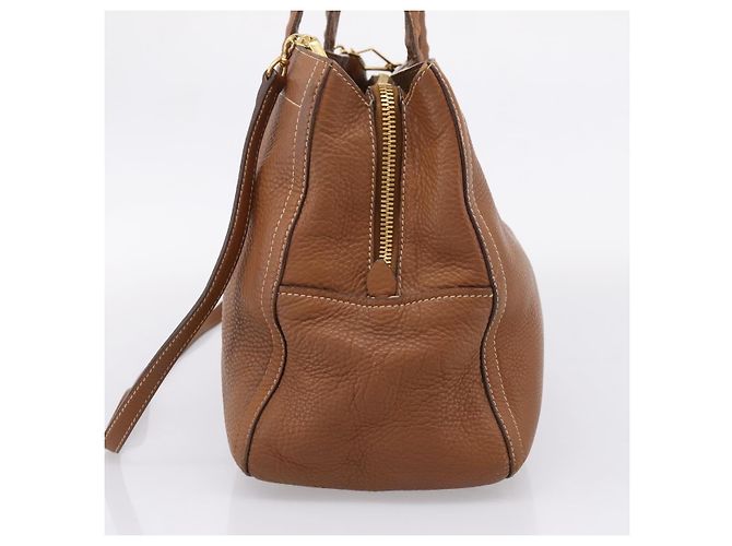 Miu Miu Hand Bag Leather 2way Brown Gold - vista 4