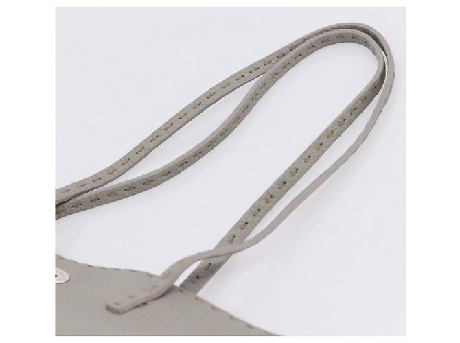 FENDI Celeria Carla Tote Bag Leather Gray Silver - vista 14