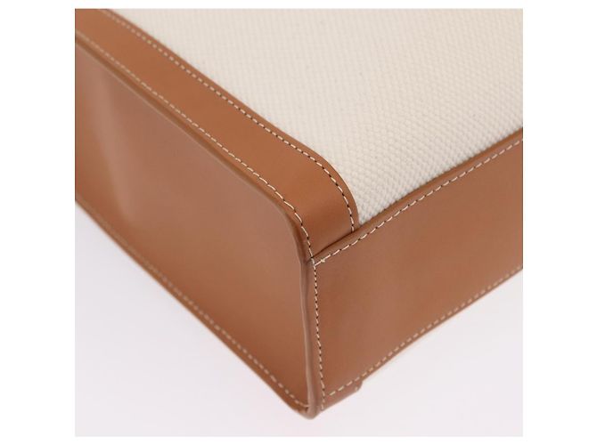 Céline CELINE Vertical Cabas Large Hand Bag Canvas Ivory Gold Tone - vista 12