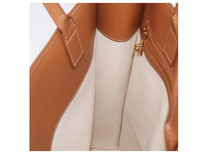 Céline CELINE Vertical Cabas Large Hand Bag Canvas Ivory Gold Tone - vista 20