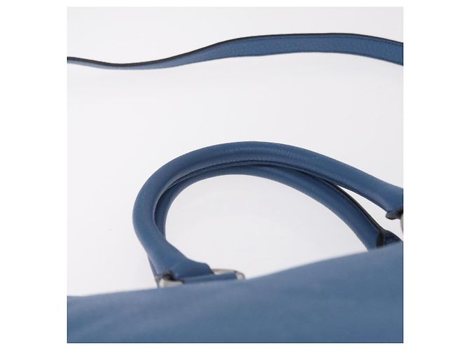 PRADA Tote Bag Leather 2way Blue Silver - vista 10